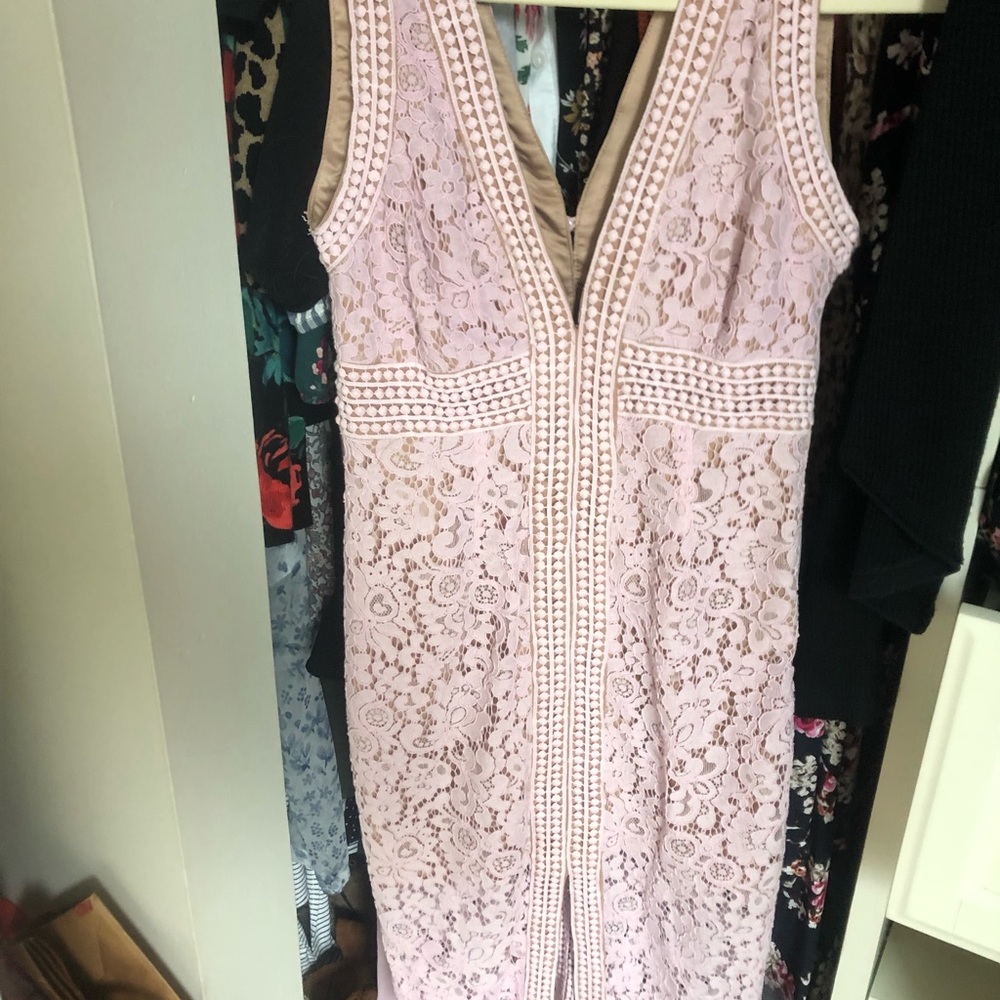 Bardot light pink midi dress